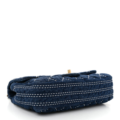 Chanel Denim Quilted Medium Denim Trip Single Flap Blue 4 of 11