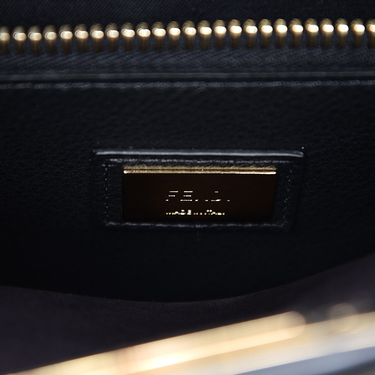 Fendi Vitello Seta Lace Up Medium Peekaboo Iconic Satchel Black 8 of 9