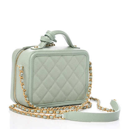 Chanel Caviar Quilted Small CC Filigree Vanity Case Mint 3 of 7