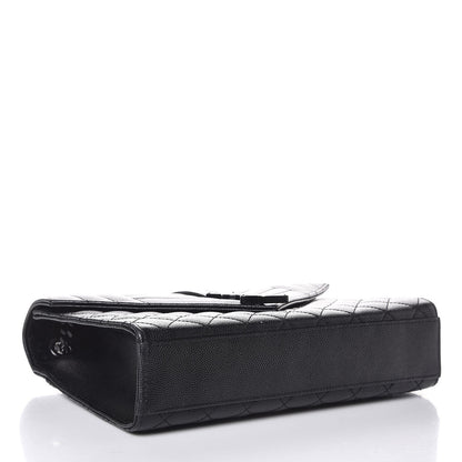 Saint Laurent Grain De Poudre Textured Mixed Matelasse Triquilt Medium Monogram Satchel Black 4 of 6