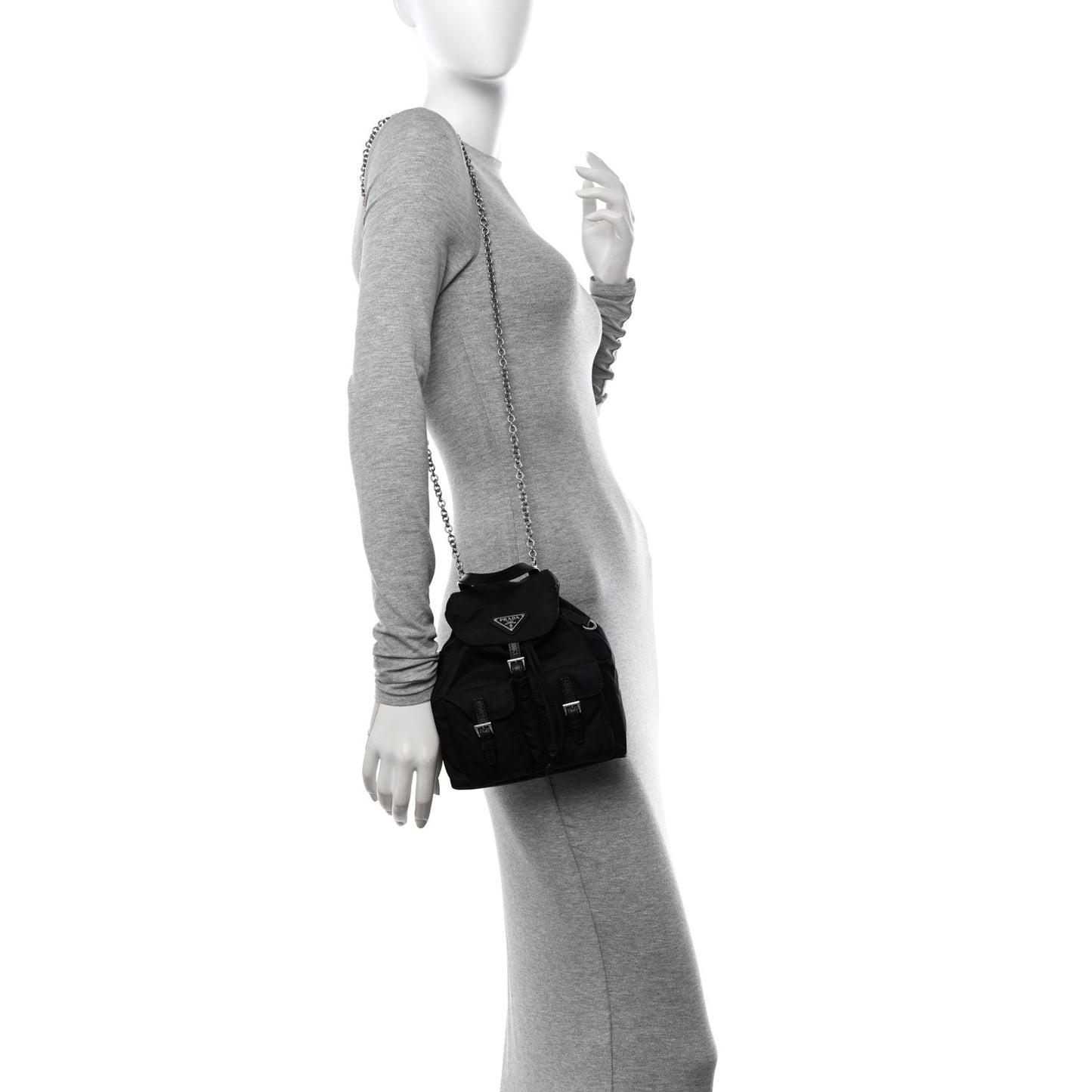 Nylon Vela Mini Crossbody Backpack Black