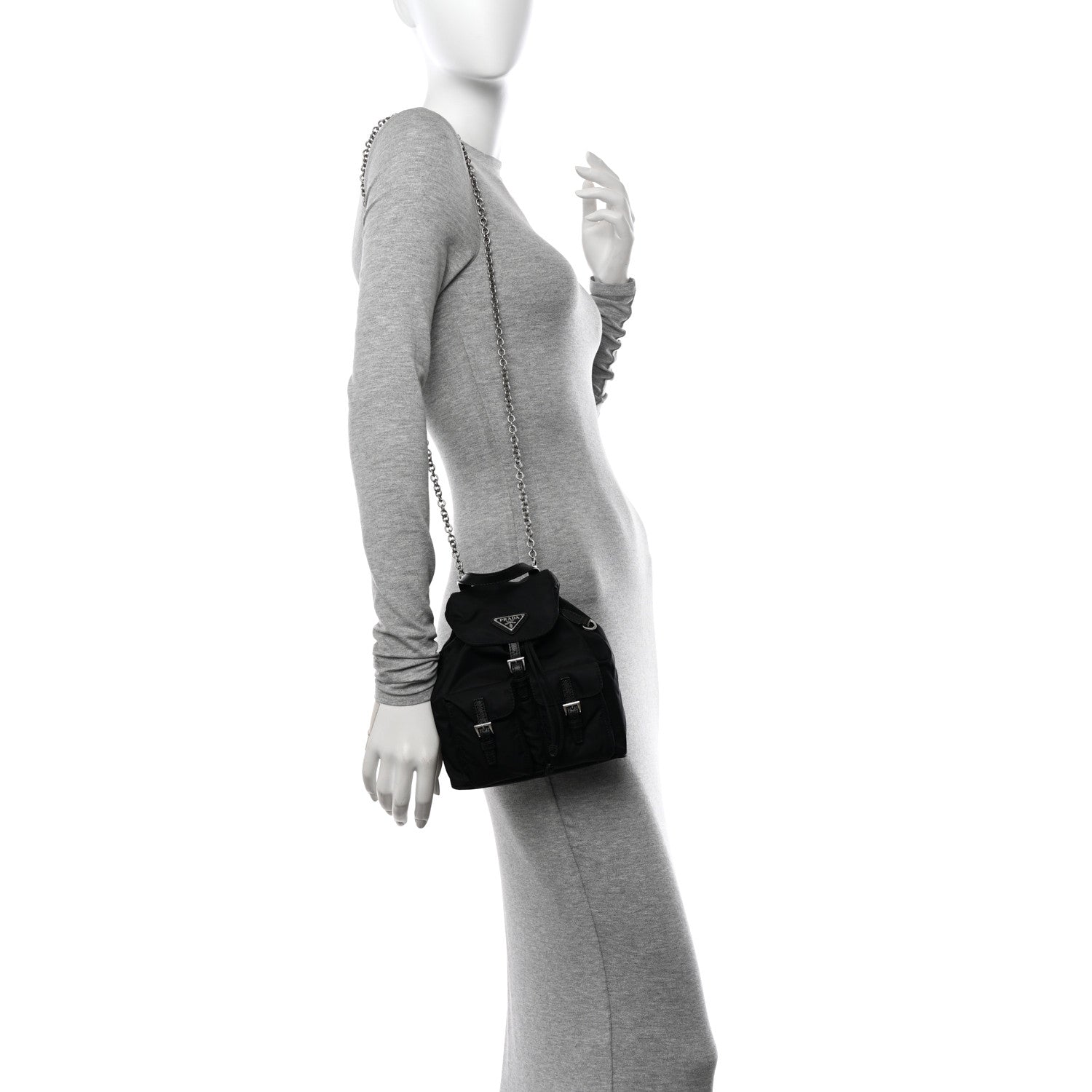 Prada Nylon Vela Mini Crossbody Backpack Black 2 of 11