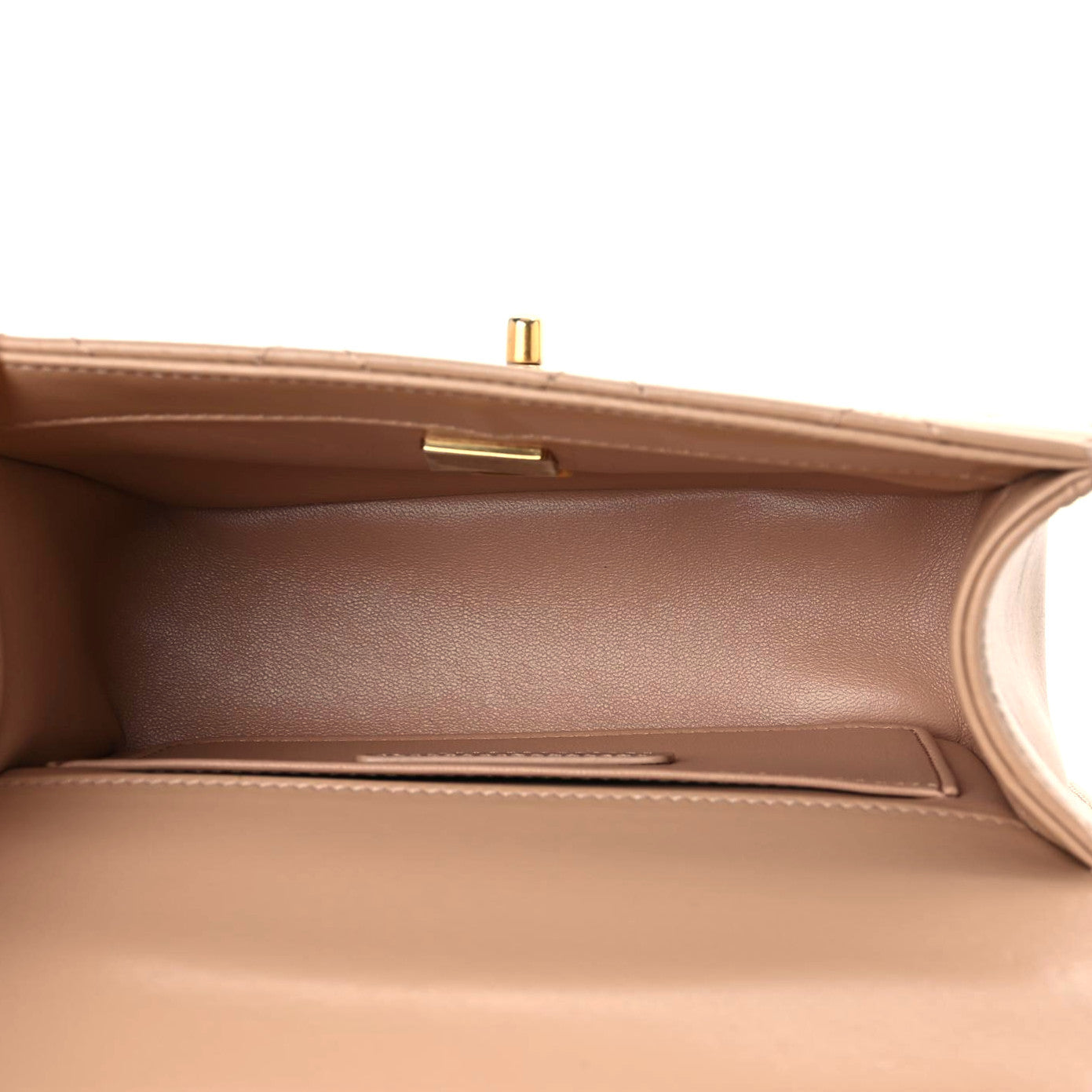 Calfskin Quilted Mini Perfect Fit Flap Beige
