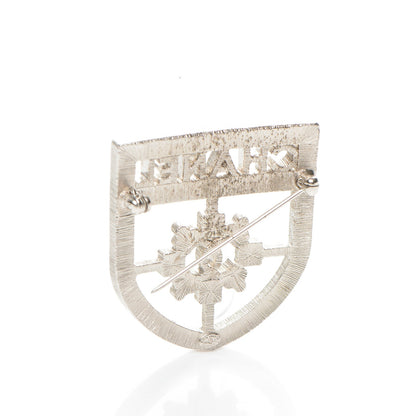 Chanel Swarovski Baguette Crystal CC Shield Brooch Silver 3 of 5