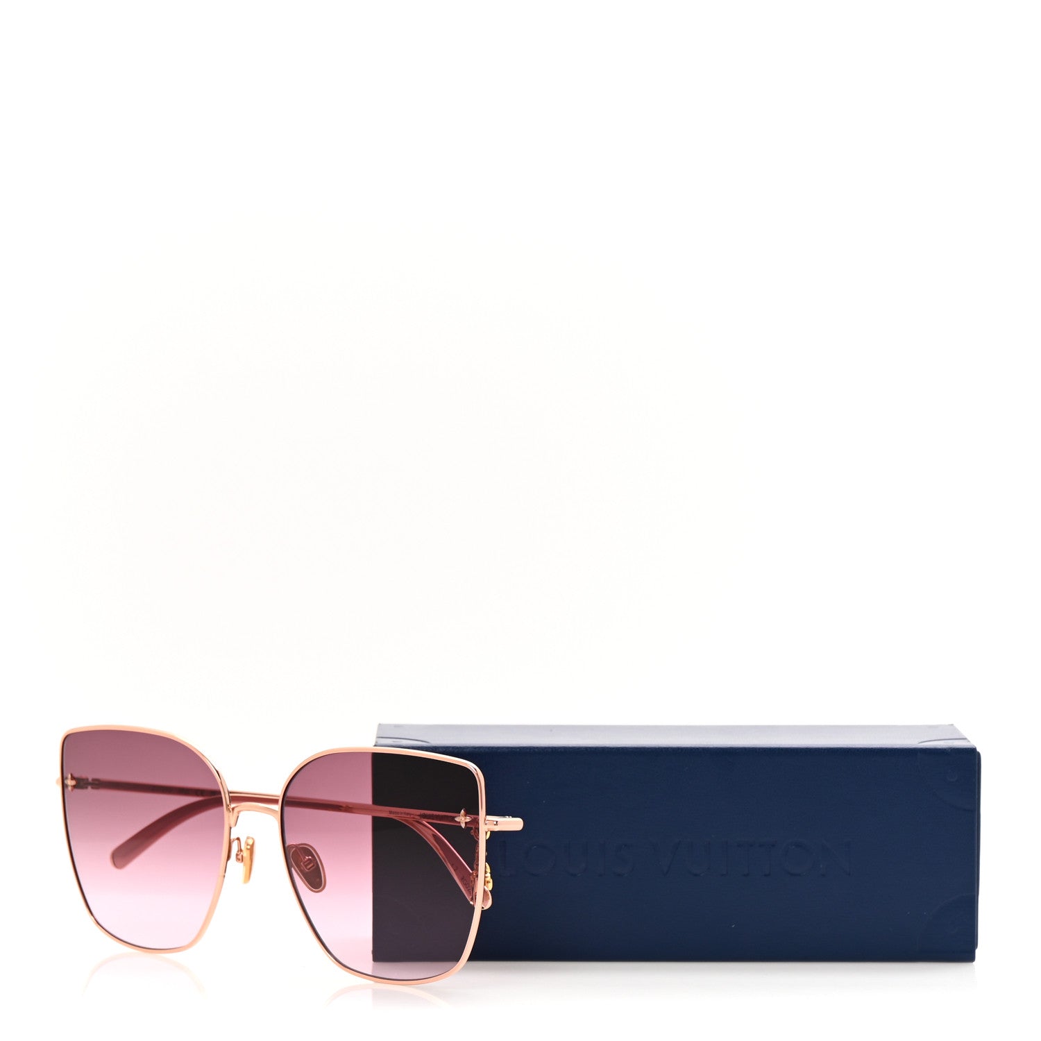 Louis Vuitton Metal LV Charm Cat Eye Sunglasses Z1721U Gold 8 of 8