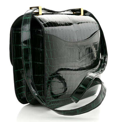 Hermes Shiny Niloticus Crocodile Constance 24 Vert Fonce 3 of 14