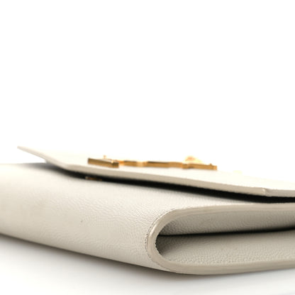 Saint Laurent Grain De Poudre Monogram Uptown Chain Wallet Dark Latte 12 of 17