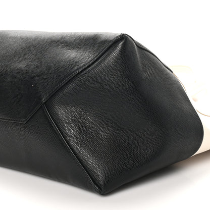 Celine Grained Calfskin Horizontal Bi-Color Cabas White Black 9 of 9