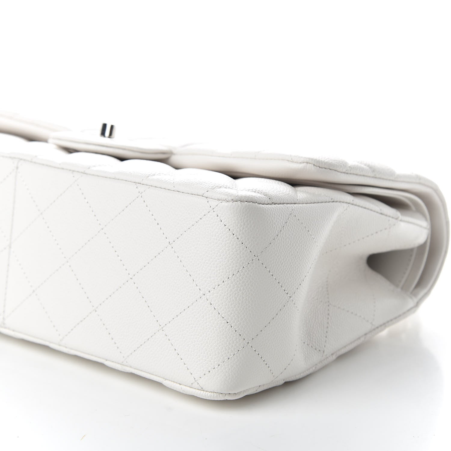 Chanel Caviar Quilted Jumbo Double Flap White 6 of 10