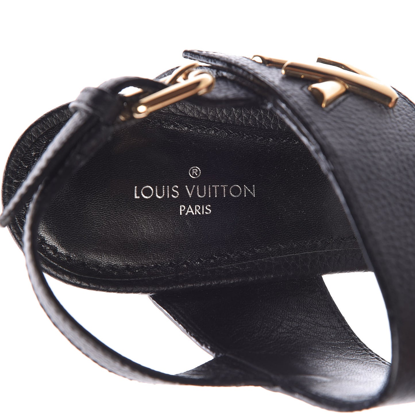 Grained Calfskin Horizon Platform Sandals 37.5 Black