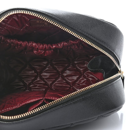 Chanel Caviar Quilted Curvy Pouch Cosmetic Case Black 5 of 8