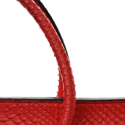 Celine Snakeskin Small Tie Knot Tote Red 10 of 17