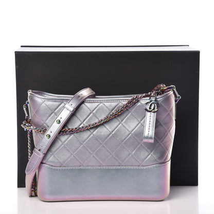 Chanel Iridescent Lambskin Calfskin Quilted Medium Gabrielle Hobo Light Purple 10 of 10