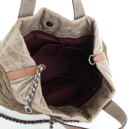Chanel Iridescent Calfskin Quilted Large In The Mix Tote Khaki 6 of 9
