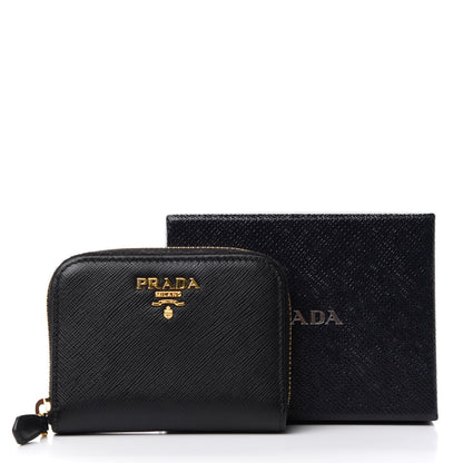 Prada Saffiano Metal Coin Purse Black 7 of 7