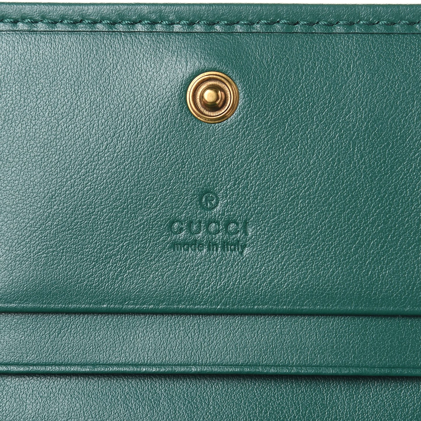 Calfskin Matelasse GG Marmont Card Case Wallet Emerald