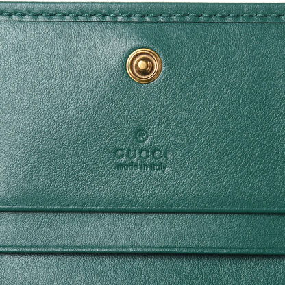 Gucci Calfskin Matelasse GG Marmont Card Case Wallet Emerald 6 of 8