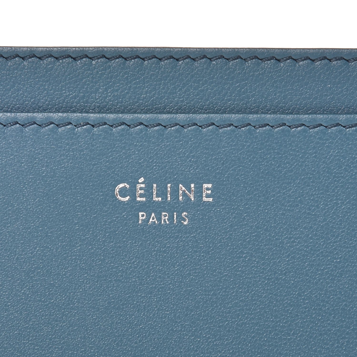 Celine Smooth Lambskin Bi-Color Solo Card Holder Orage Black 7 of 9