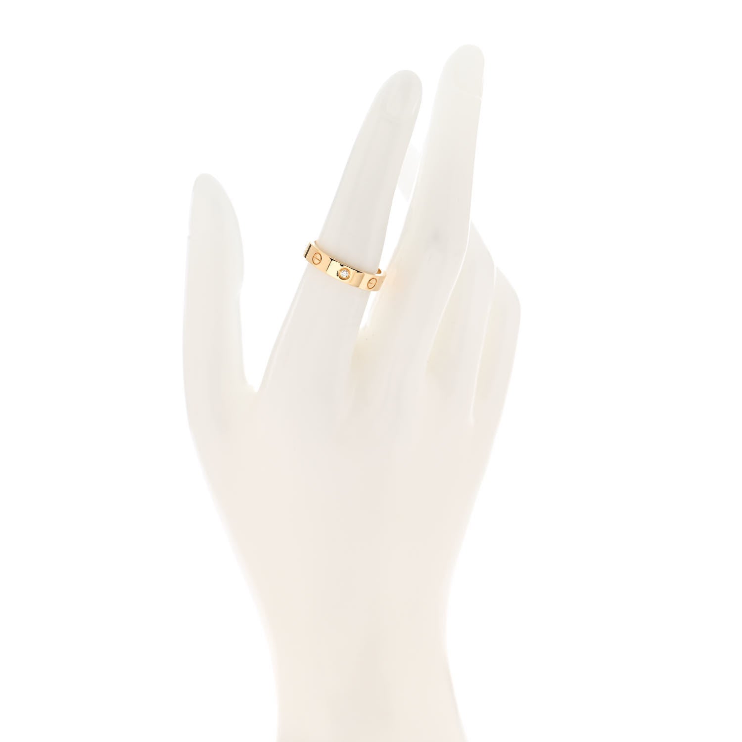 Cartier 18K Yellow Gold Diamond 4mm LOVE Wedding Band Ring 54 6.75 2 of 5