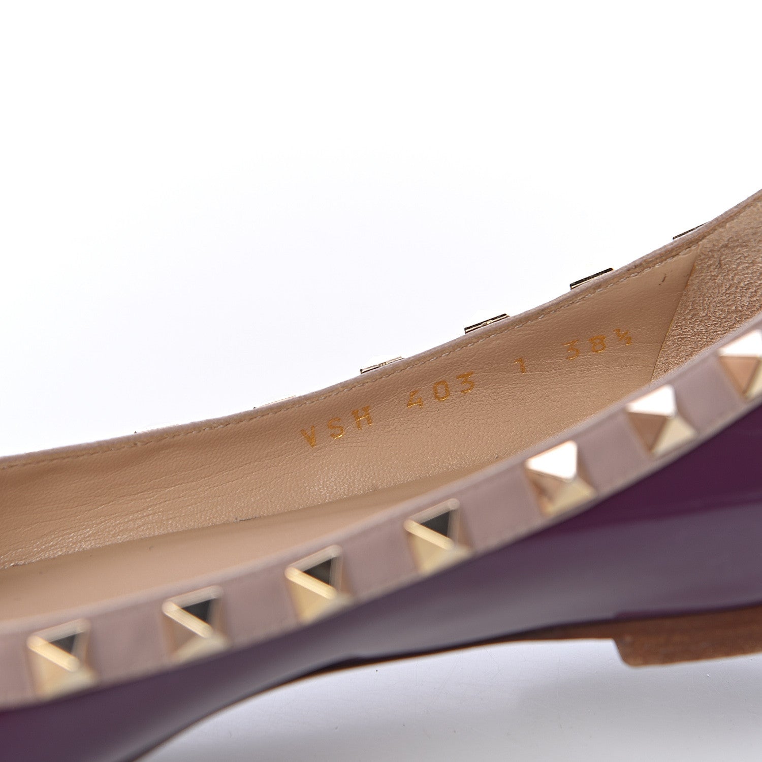 Valentino Garavani Patent Rockstud Ballerina Flats 38.5 Purple Poudre 11 of 20