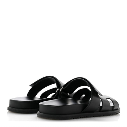 Hermes Calfskin Womens Chypre Sandals 40 Black 5 of 9