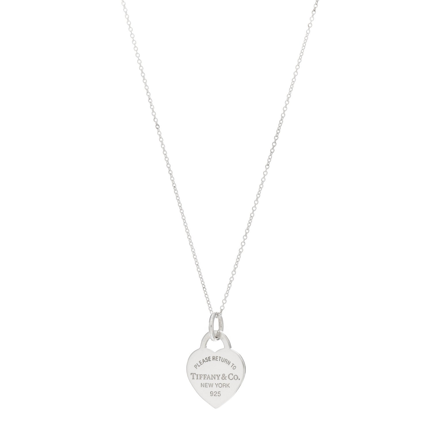 Tiffany Sterling Silver Small Return to Tiffany Heart Pendant Necklace 1 of 4