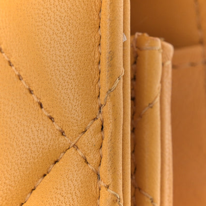 Chanel Lambskin Quilted Flap Phone Holder With Chain Yellow 13 of 14