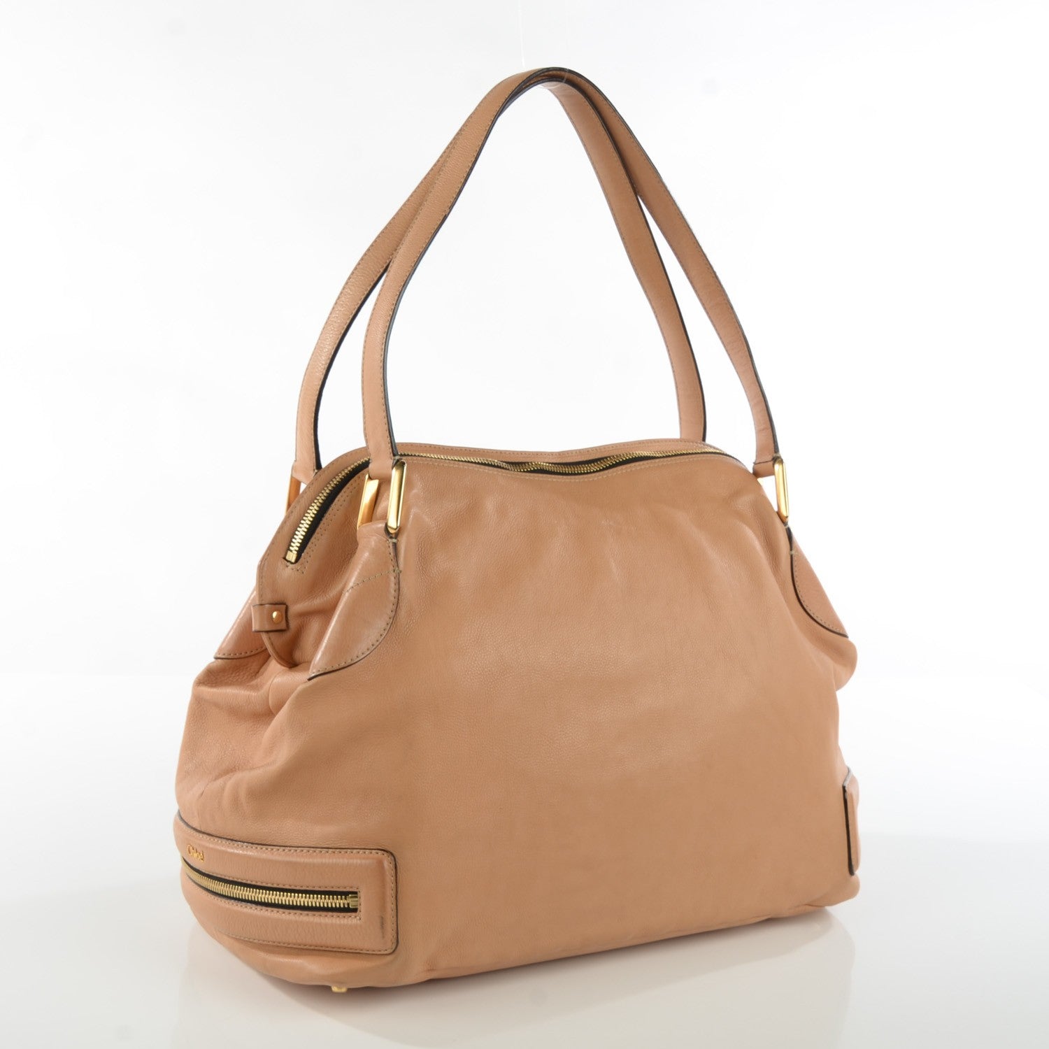 Chloe Calfskin Cary Zipped Shoulder Bag Beige 5 of 11