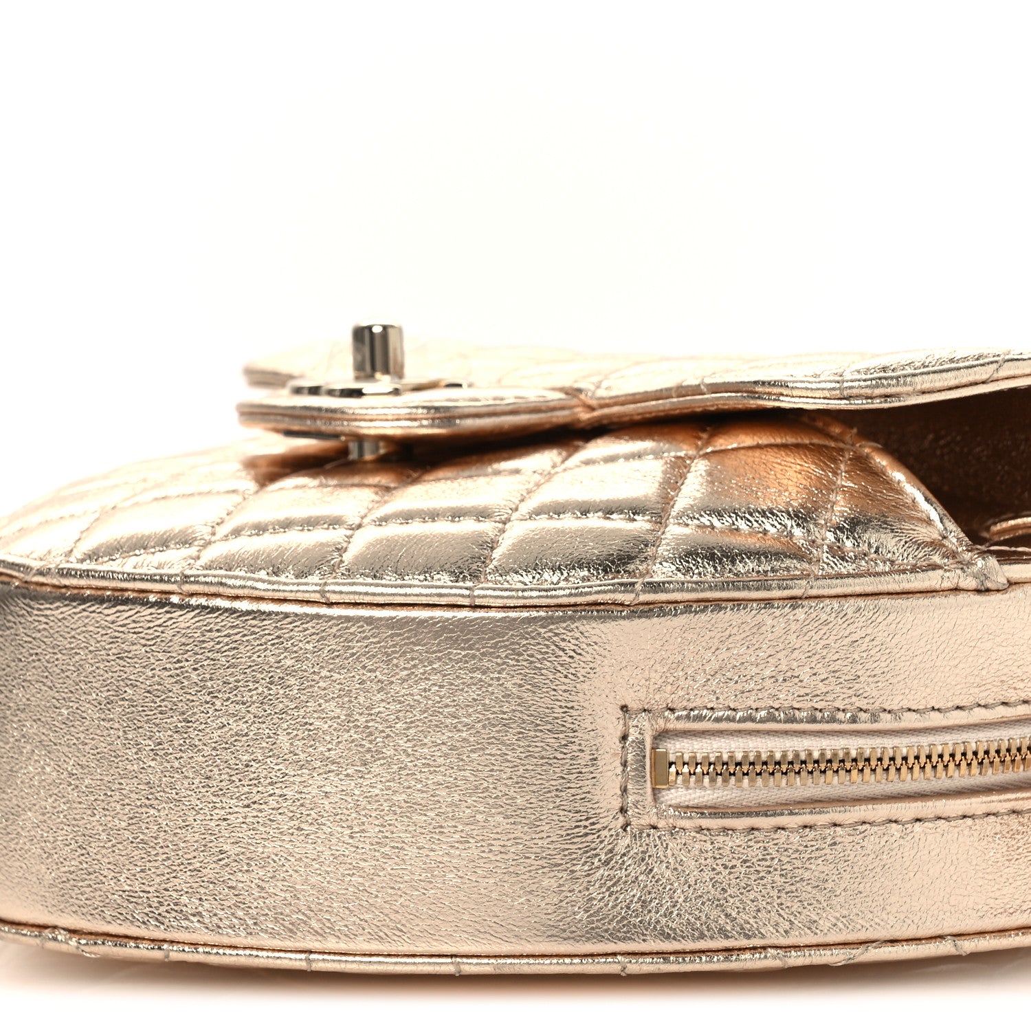 Chanel Metallic Lambskin Quilted CC In Love Heart Bag Gold 10 of 12