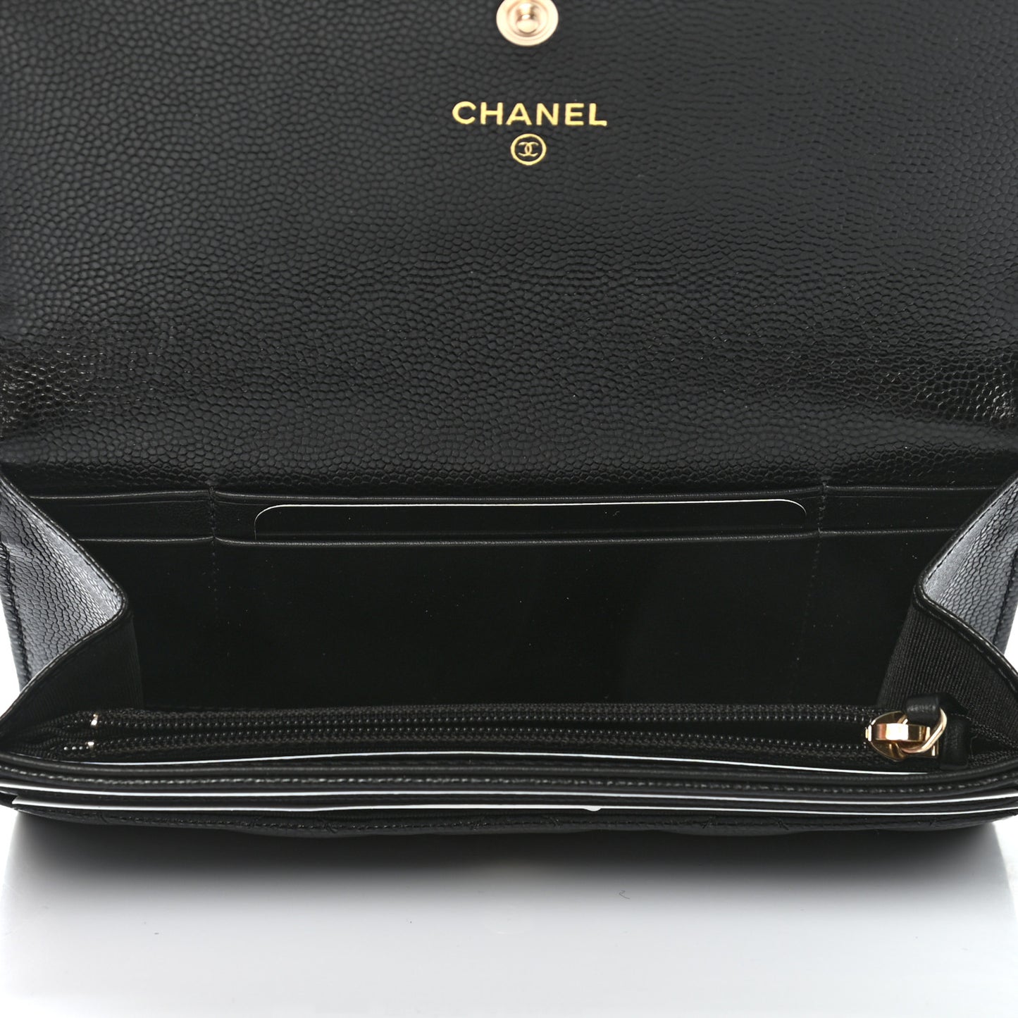 Caviar Quilted Pearl Coco Candy Wallet Black