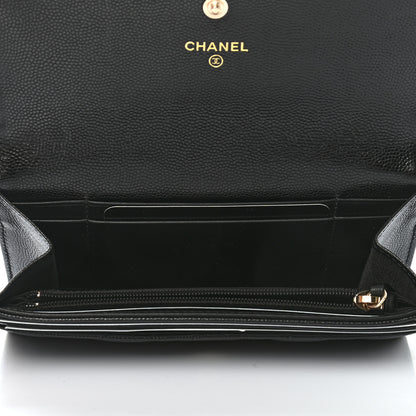 Chanel Caviar Quilted Pearl Coco Candy Wallet Black 5 of 9