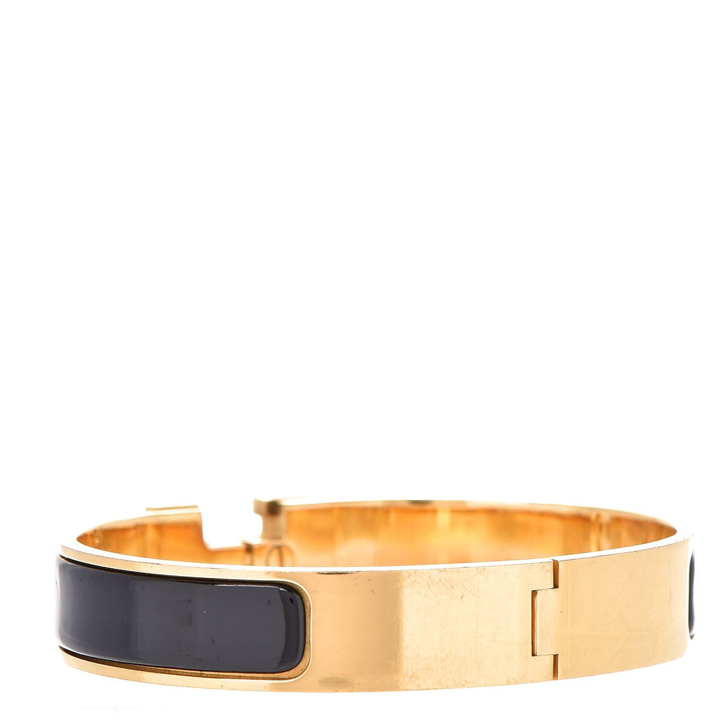 Enamel Narrow Clic Clac H Bracelet GM Black