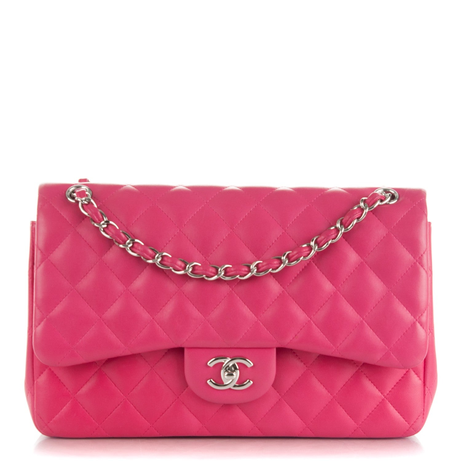 Chanel Lambskin Quilted Jumbo Double Flap Pink 1 of 8