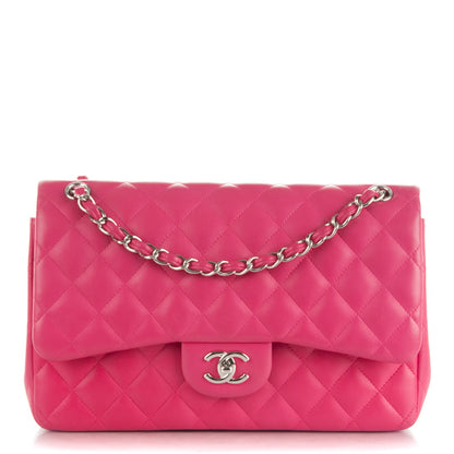 Chanel Lambskin Quilted Jumbo Double Flap Pink 1 of 8