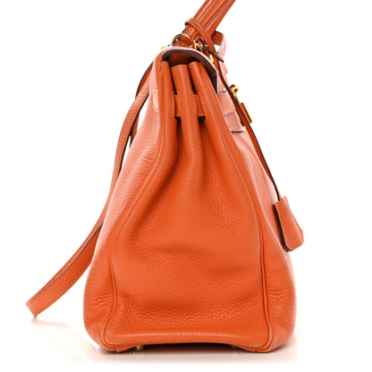 Hermes Taurillon Clemence Kelly Retourne 35 Orange 18 of 25