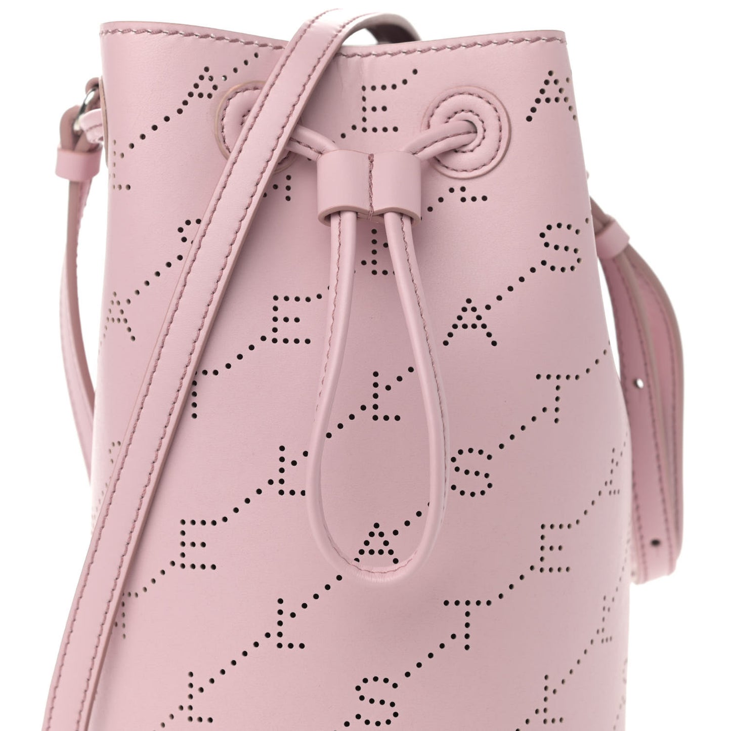 Perforated Eco Alter Nappa Mini Bucket Bag Pink