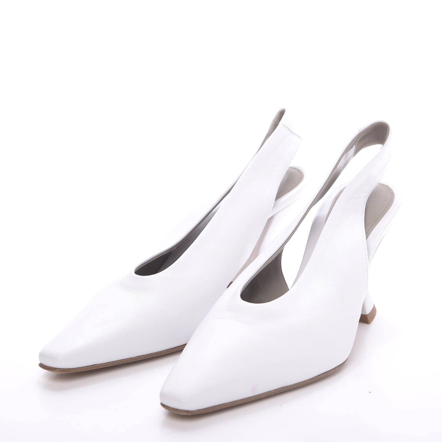 Bottega Veneta Nappa Almond Slingback Pumps 37 Ivory 3 of 11