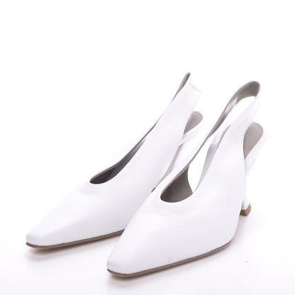 Bottega Veneta Nappa Almond Slingback Pumps 37 Ivory 3 of 11
