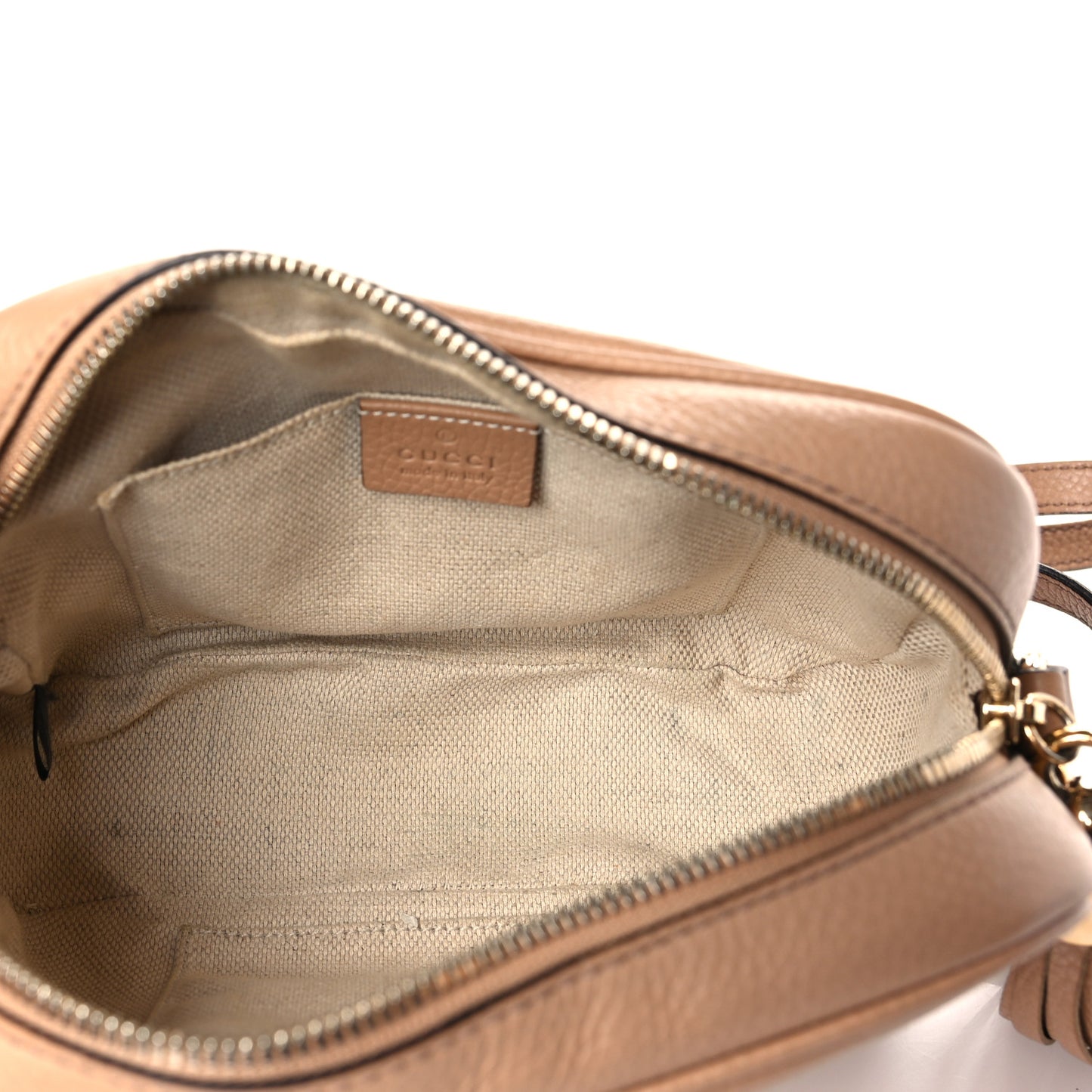 Pebbled Calfskin Small Soho Disco Bag Camelia