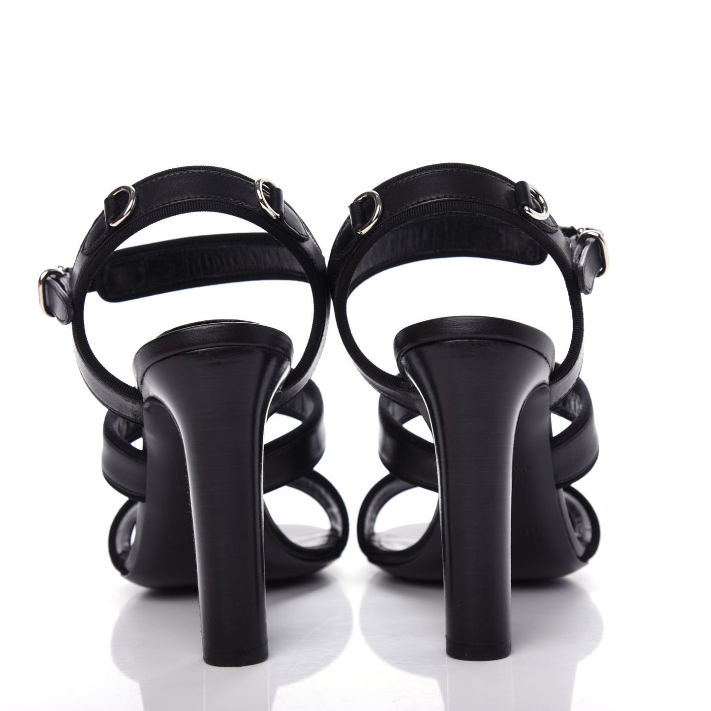 Calfskin Grosgrain Osmose Sandals 37 Black