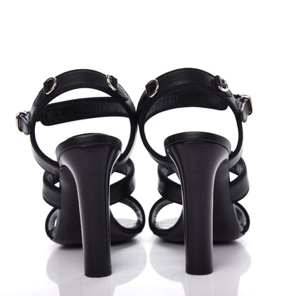 Hermes Calfskin Grosgrain Osmose Sandals 37 Black 7 of 10