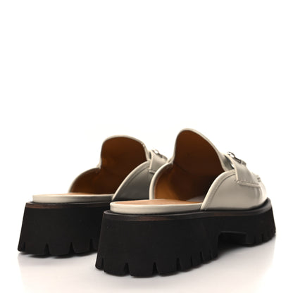 Gucci Cordovan Lux Womens Horsebit 45mm Platform Loafers 38 Mystic White 4 of 9