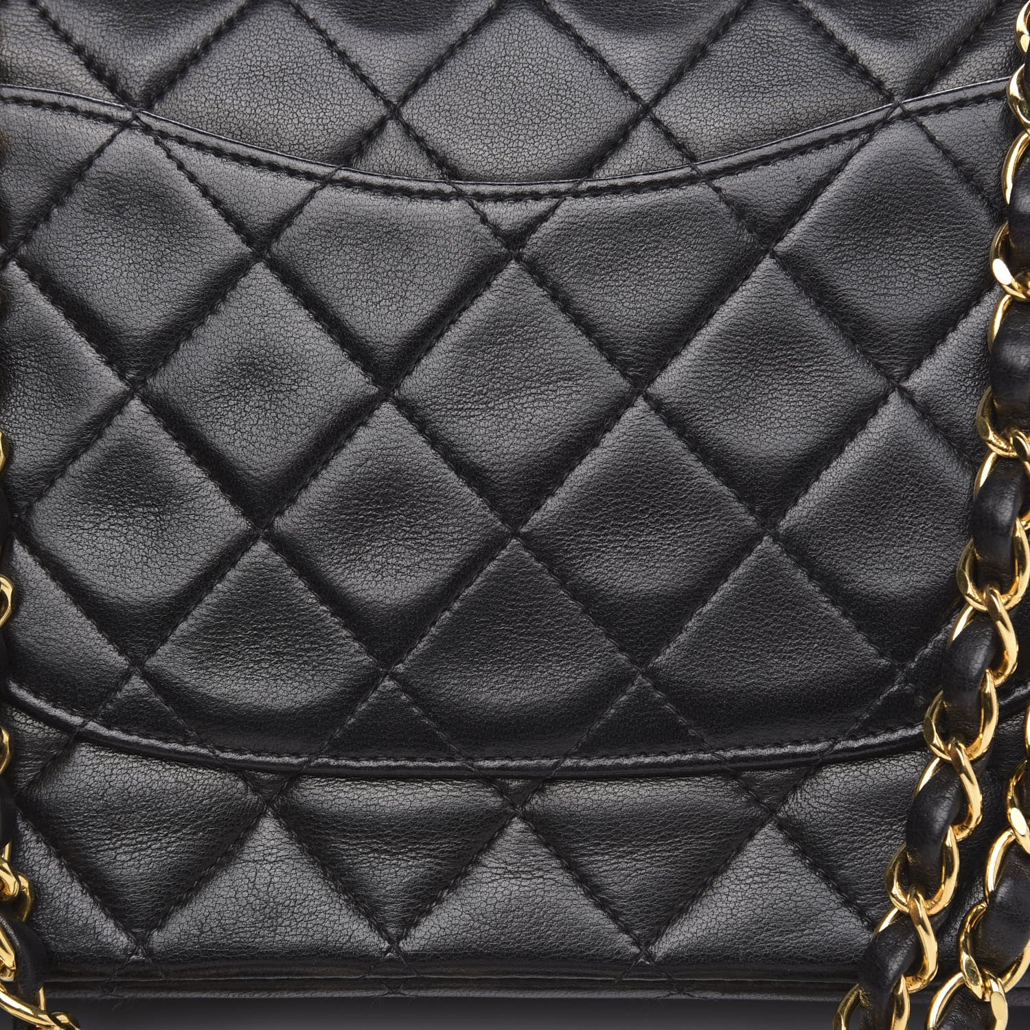 Chanel Lambskin Quilted Medium Double Flap Black 13 of 14
