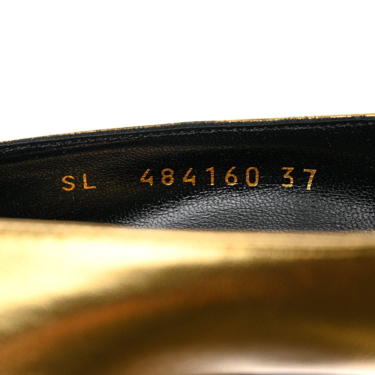 Saint Laurent Calfskin Opyum 100 Pumps 37 Gold 6 of 11