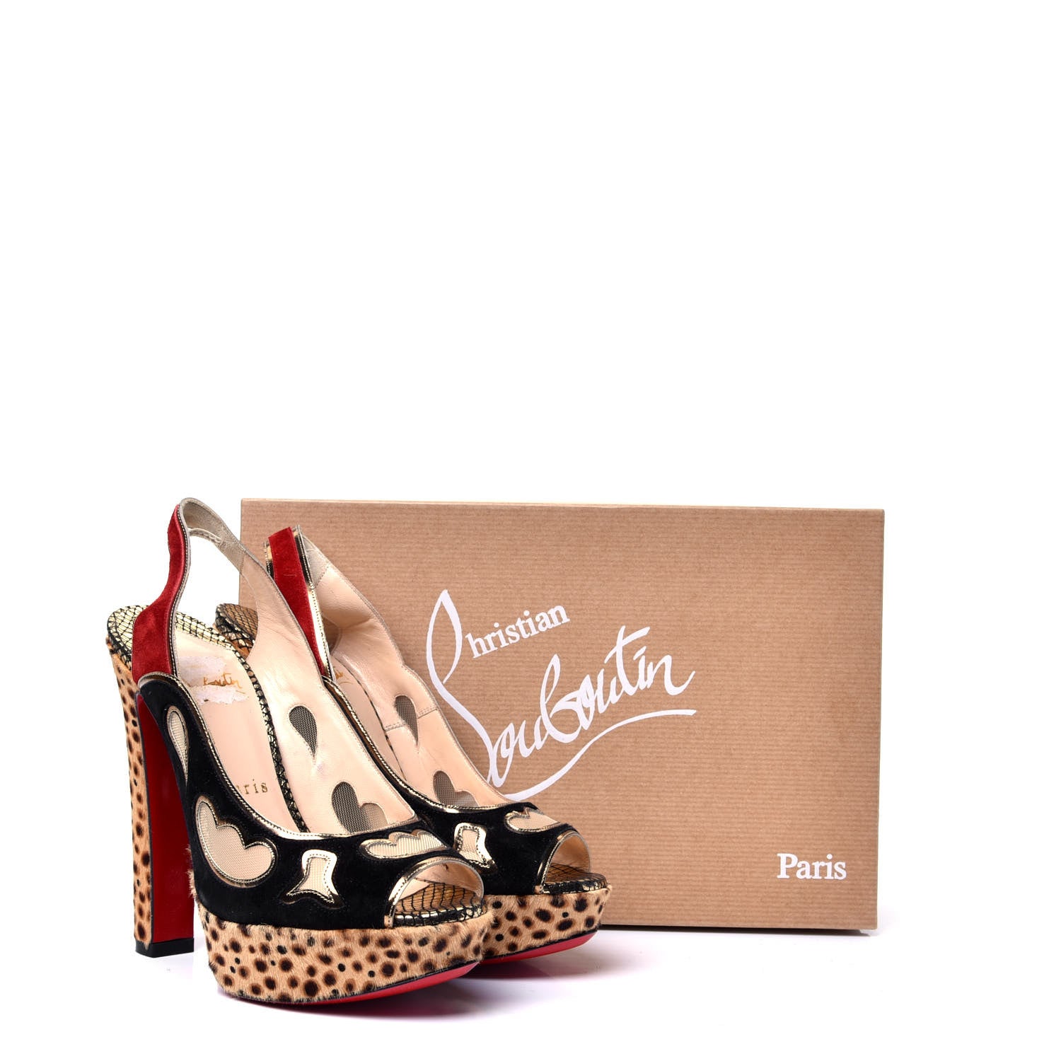 Christian Louboutin Suede Miralep 140 Pumps 36 Black Gold 10 of 10