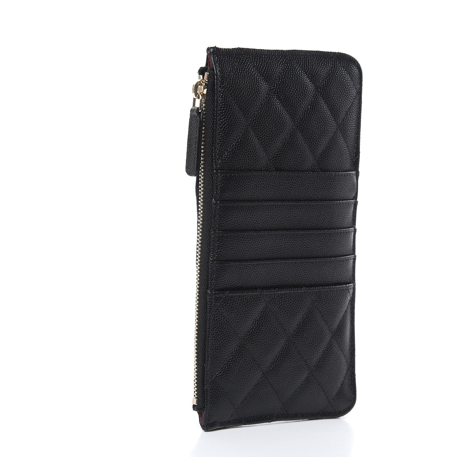 Chanel Caviar Quilted Classic Flat Wallet Pouch Black 3 of 8