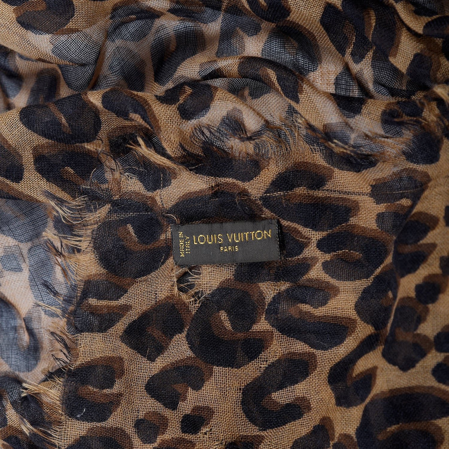 Louis Vuitton Cashmere Silk Leopard Etole Stole Marron 3 of 5