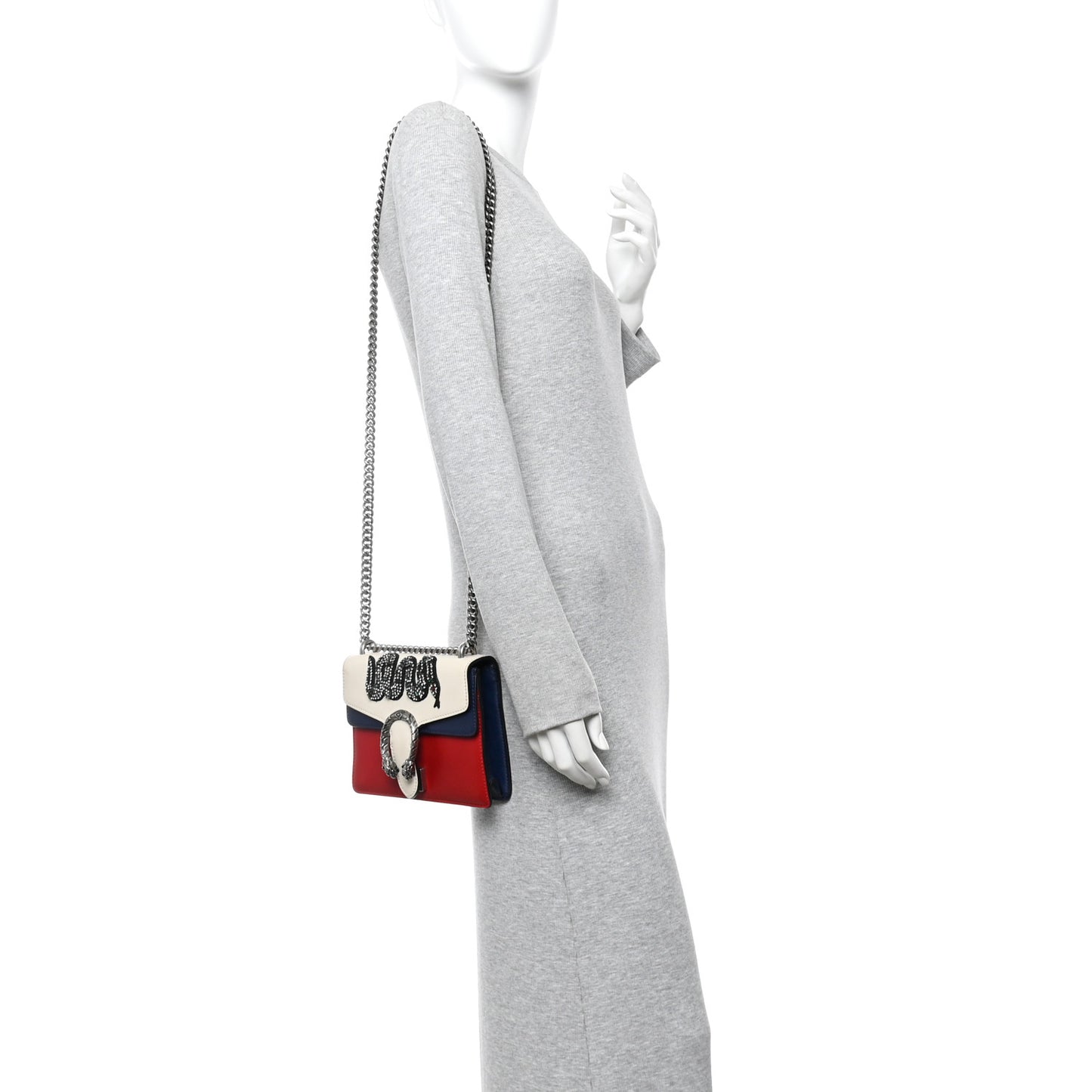 Calfskin Crystal Snake Embroidered Mini Dionysus Shoulder Bag Mystic White Hibiscus Red Blue Agata