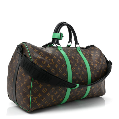Louis Vuitton Monogram Macassar Keepall Bandouliere 50 Minty Green 3 of 11