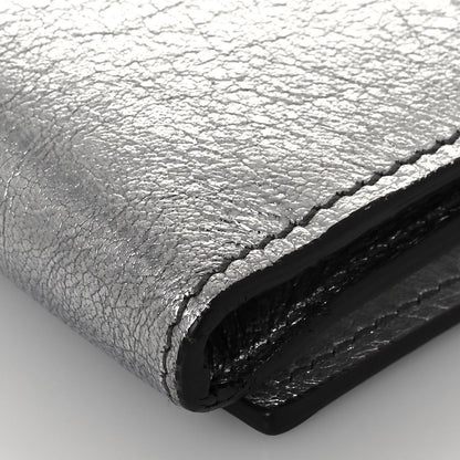 Saint Laurent Metallic Crinkled Calfskin Belle de Jour Chain Clutch Silver 13 of 14